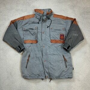 Powderhorn‎ Mountaineering Jacket Mens Size XL Gray Brown Long Sleeve Parka